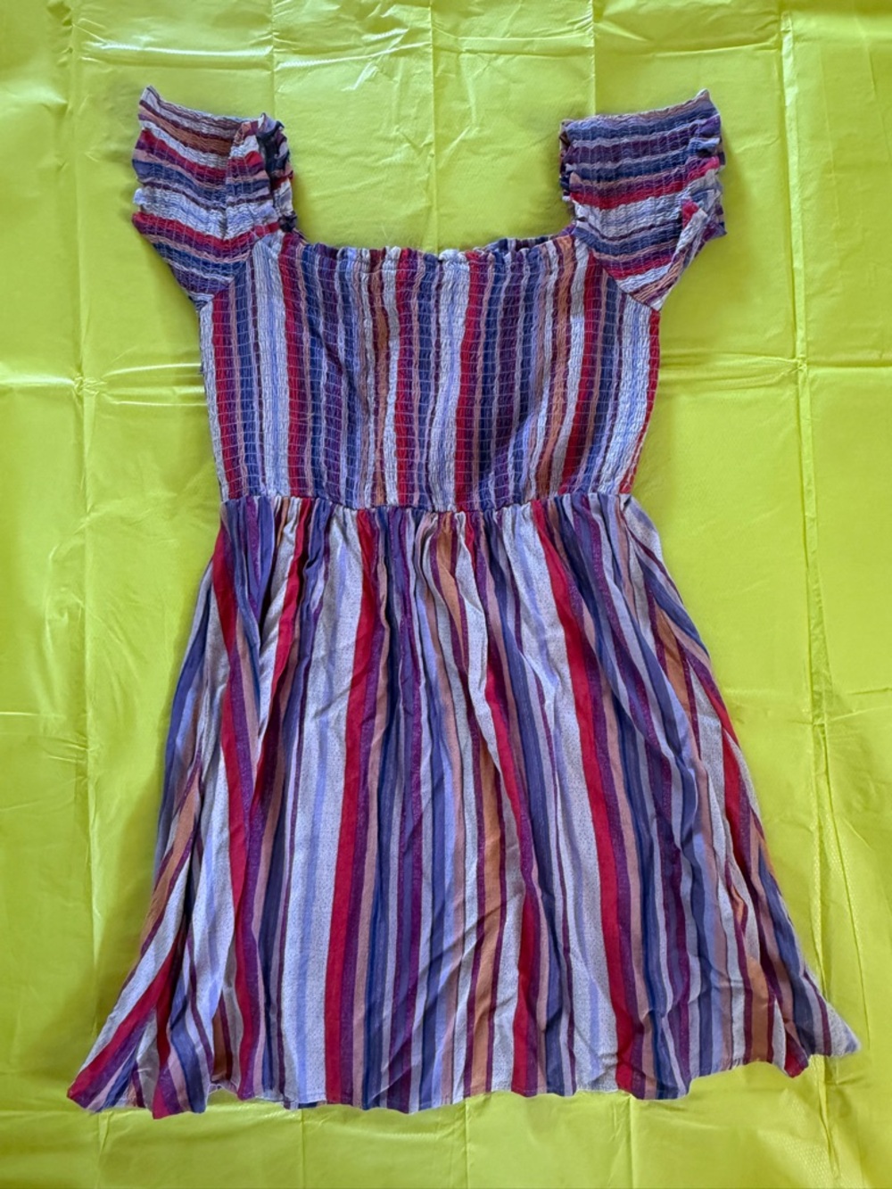 Striped Off-Shoulder Dress in Multi-Color
